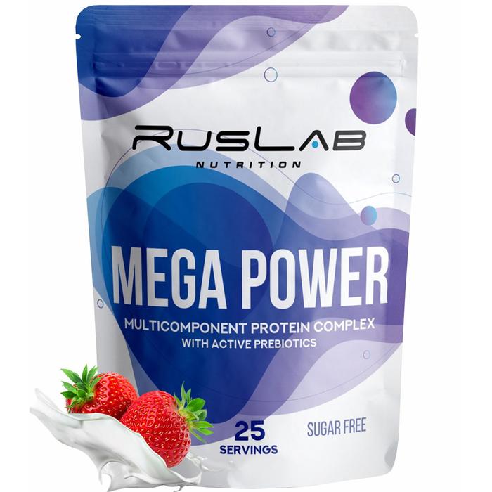 фото Протеин ruslabnutrition mega power клубника со сливками, 800 г