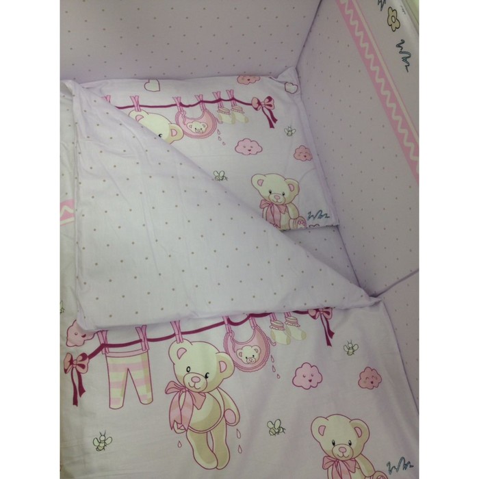 Комплект в кроватку Bear Rose, 7 предметов, сатин
