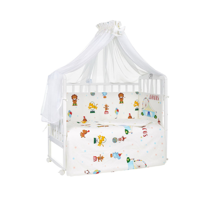 Комплект в кроватку CIRCUS, 7 предметов, сатин