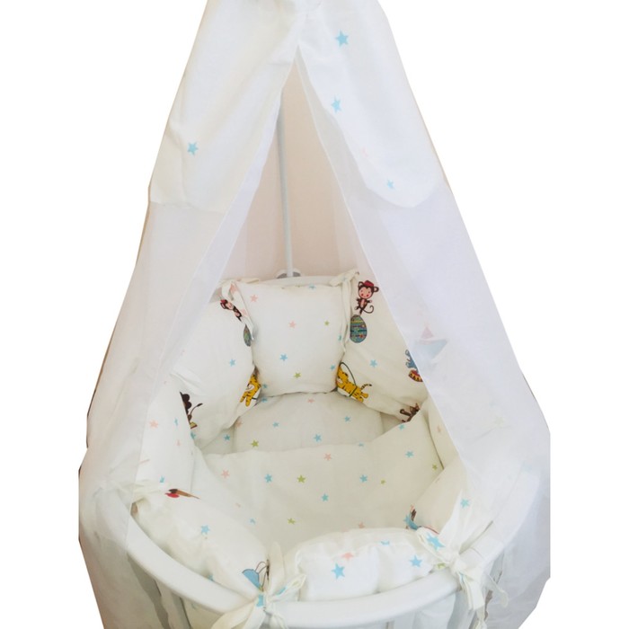 Комплект в круглую кроватку CIRCUS, 21 предмет, сатин