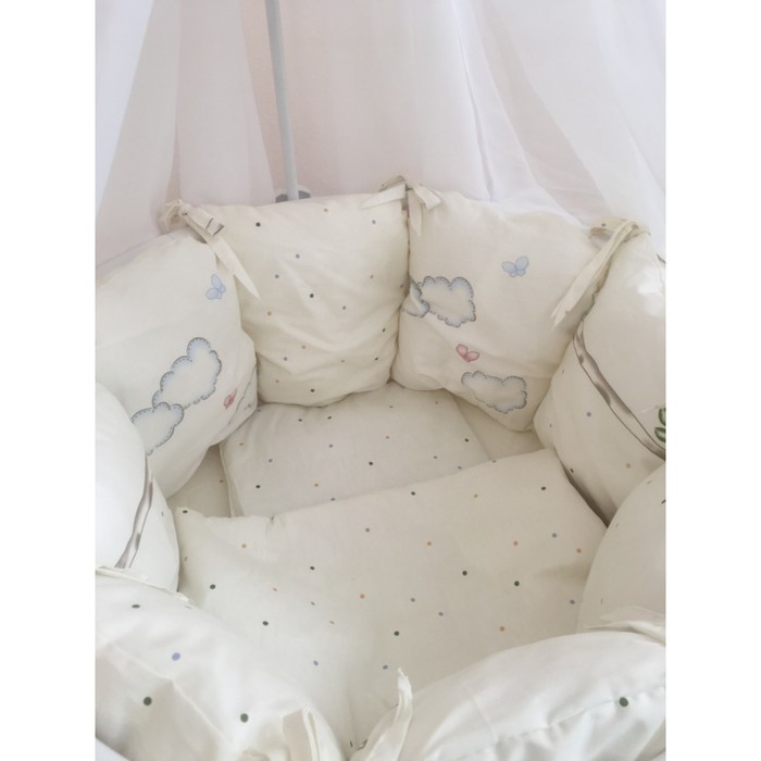 Комплект в круглую кроватку LITTLE ANGELS, 21 предмет, сатин