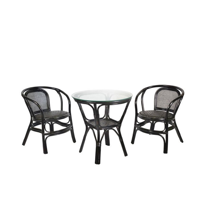 Комплект обед. "Дакота" стол обед.+2кресла - Black