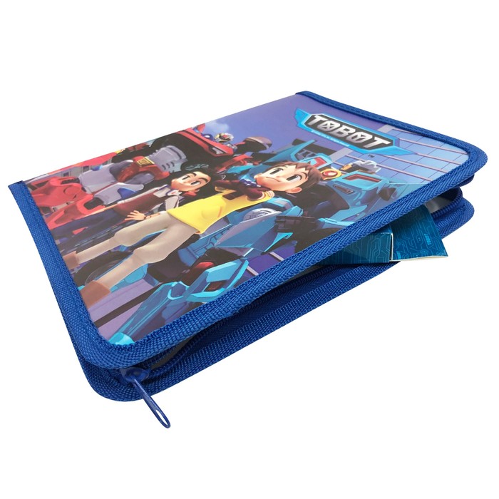 Папка для тетрадей А4, молния вокруг, пластик 450мкм, Tobot, с одним отделением, дизайн с двух сторон