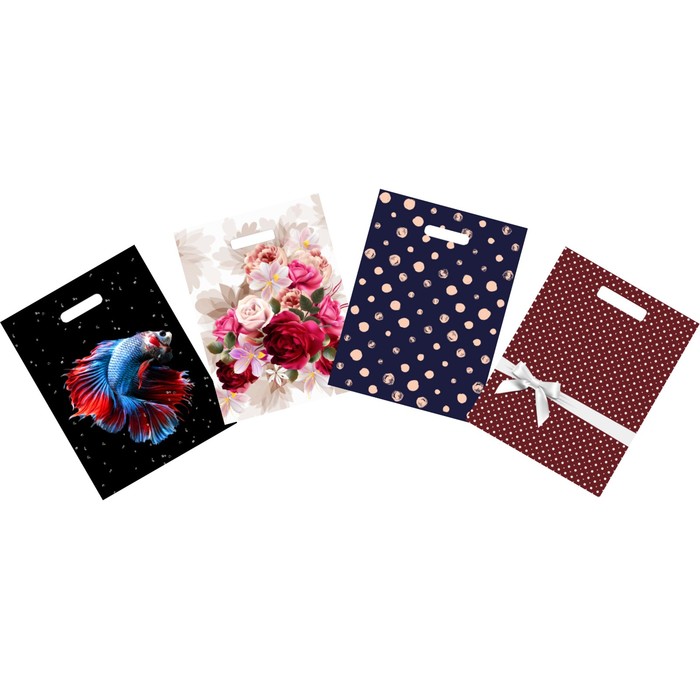 Пакет "Смэш", полиэтиленовый с вырубной ручкой, 40 х 31 см, 60 мкм, МИКС