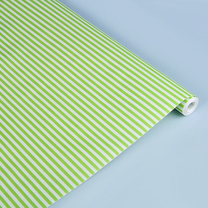 Бумага упаковочная крафт "Полоски салатовые", 0,5 х 10 м, 70 г