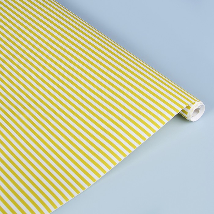Бумага упаковочная крафт "Полоски жёлтые", 0,5 х 10 м, 70 г