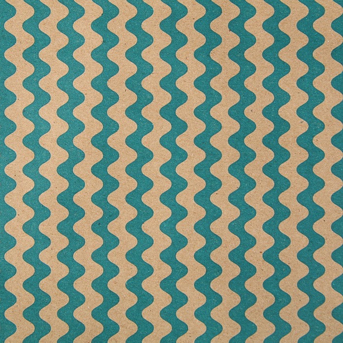 Бумага упаковочная крафт "Волны изумрудные", 0,72 х 10 м, 70 г
