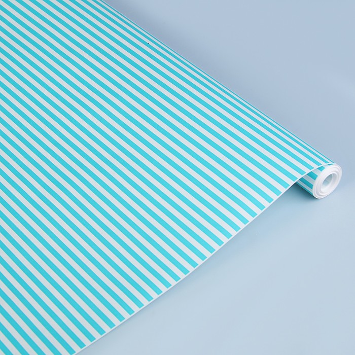 Бумага упаковочная крафт "Полоски мятные", 0,5 х 10 м, 70 г