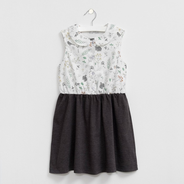 Платье детское KAFTAN "Зайка", рост 98-104 см (30), 3-4 года, серый/белый