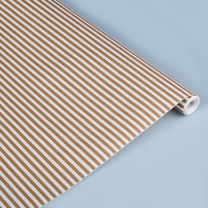 Бумага упаковочная крафт "Полоски коричневые", 0,5 х 10 м, 70 г