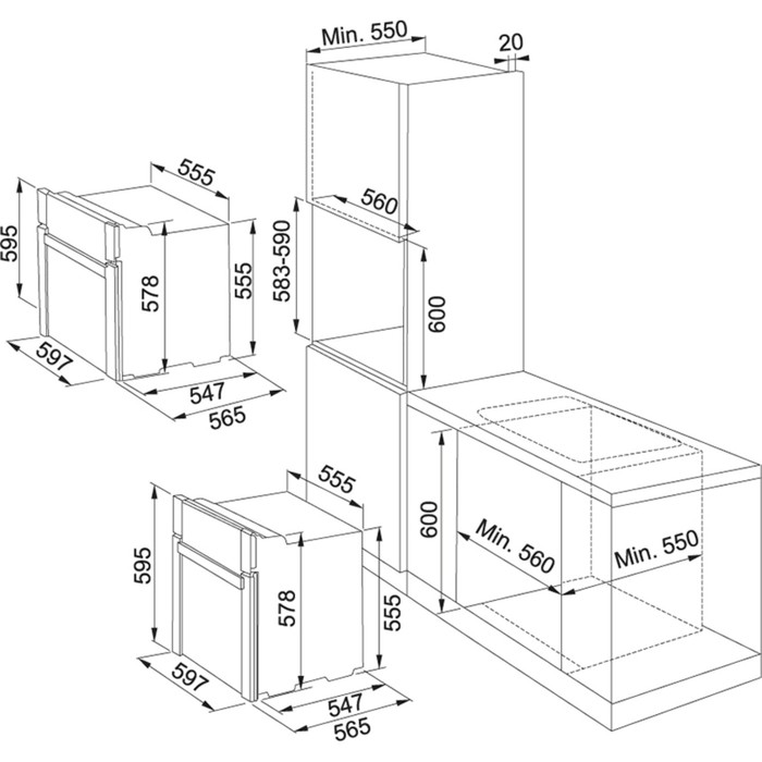 Духовой шкаф Franke SG 62 M WH/N, 63 л, 6 режимов, электрический, белое стекло