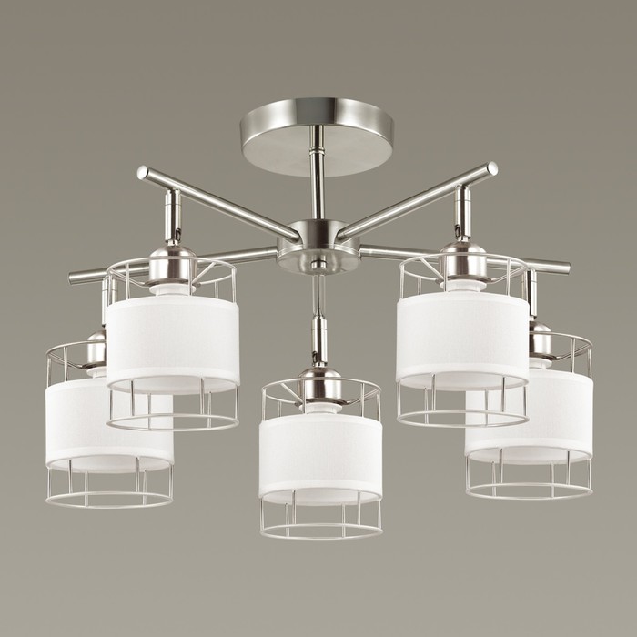 Люстра KAYDEN 5x60Вт E14 никель 55x55x34см