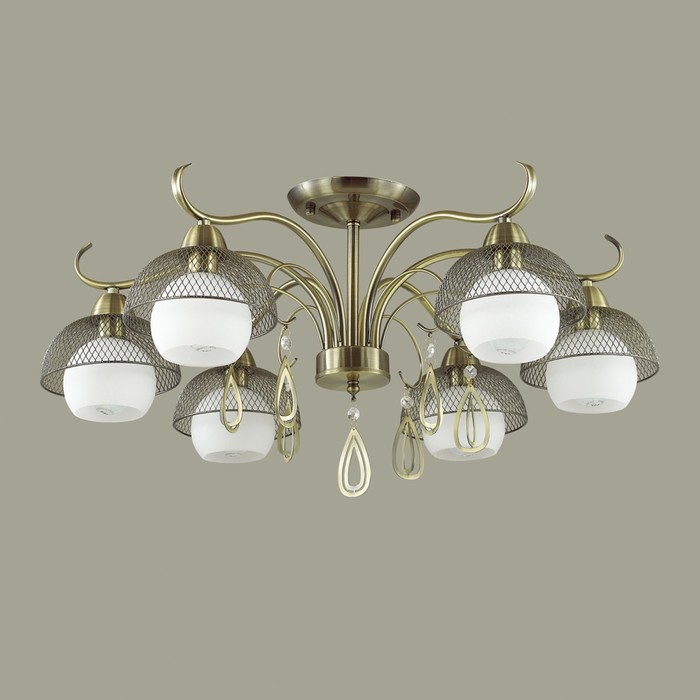 Люстра CECILLIA 6x60Вт E14 бронза, белый 66,5x66,5x35см