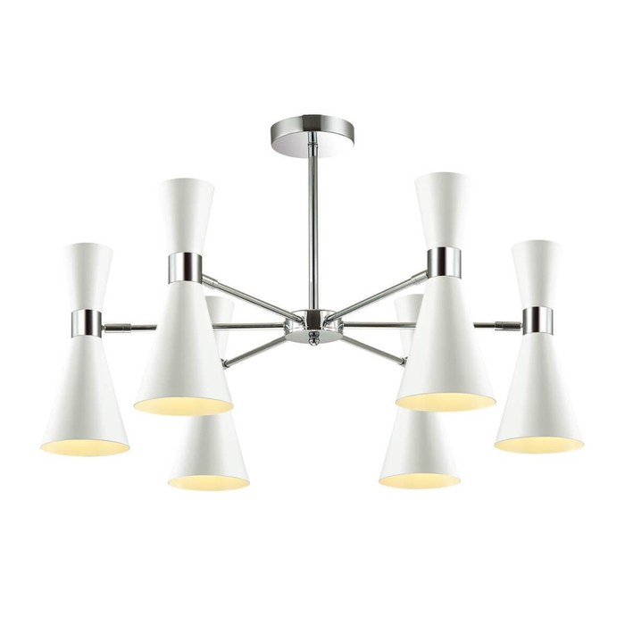 Люстра QUINN 6x60Вт E14 хром, белый 75x75x44,5см