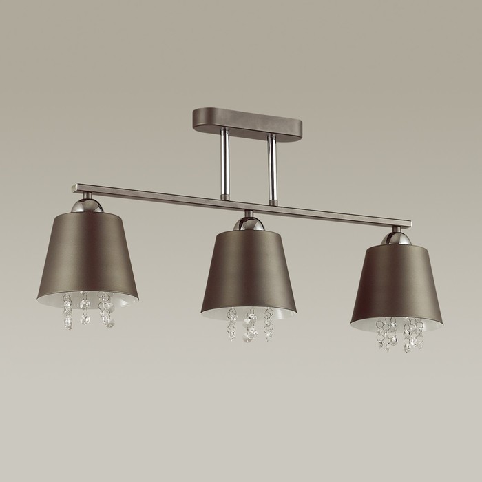 Люстра HANNAH 3x40Вт E27 серый 65x14x32см