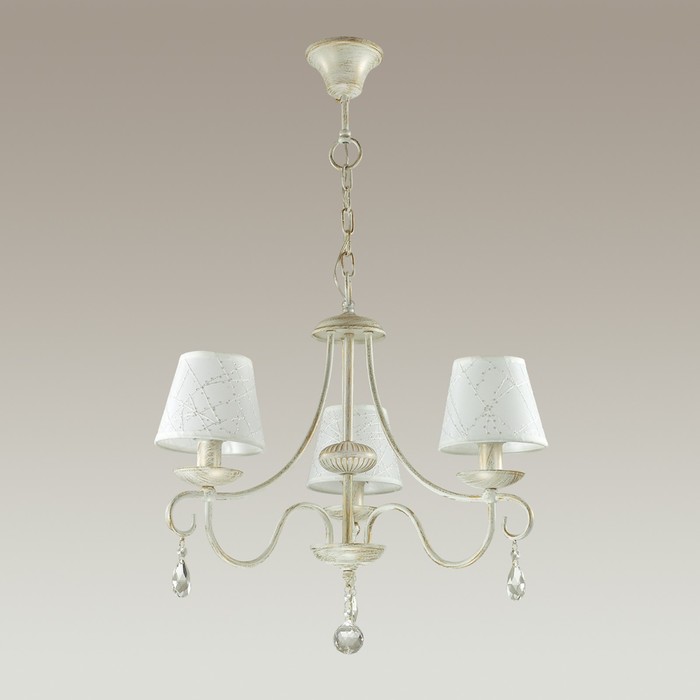 Люстра BLANCHE 3x40Вт E14 белый, золото 61x61x87см