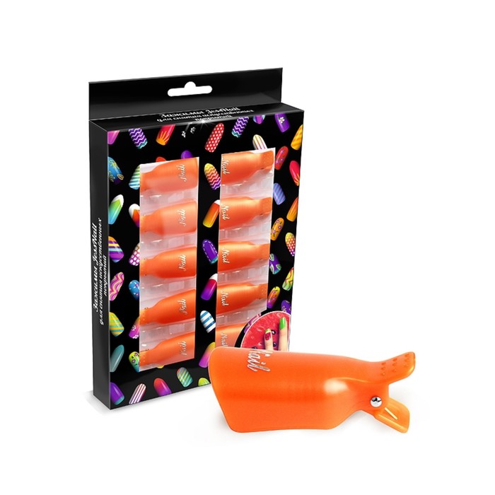 Зажимы для снятия нарощенных ногтей, многоразовые, цвет оранжевый