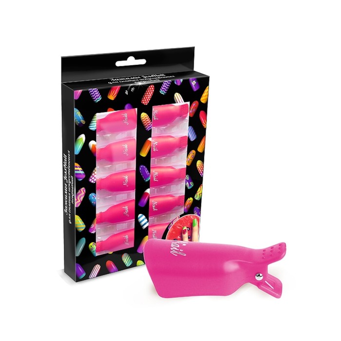 Зажим для снятия нарощенных ногтей многоразовые, цвет розовый