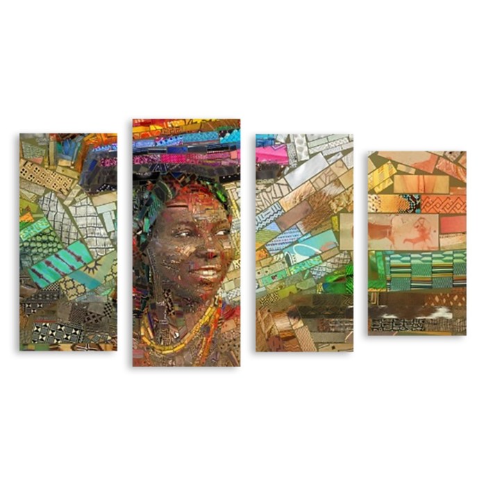 Модульная картина на стекле "Африканские иллюзии" 150*85 см