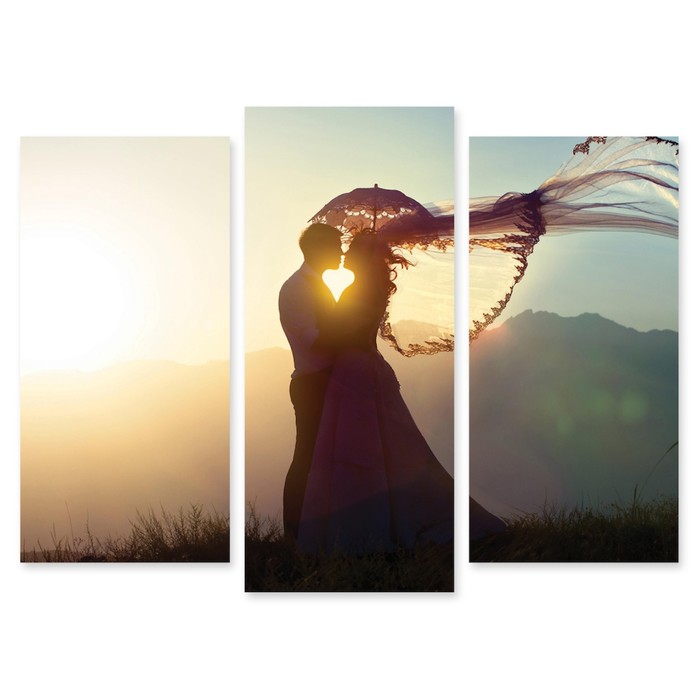 Модульная картина на стекле "Влюблённые" 150*108 см