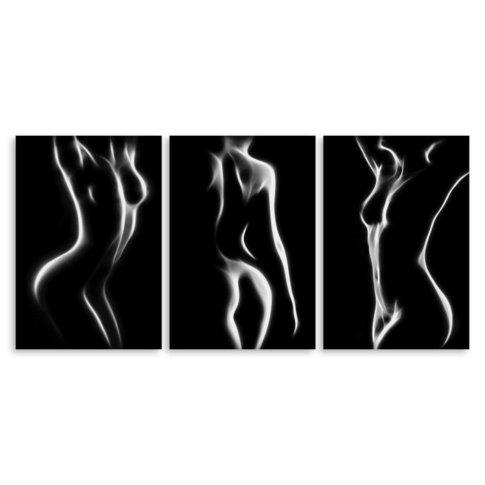 Модульная картина на стекле "Обнажённая девушка" 90*43 см