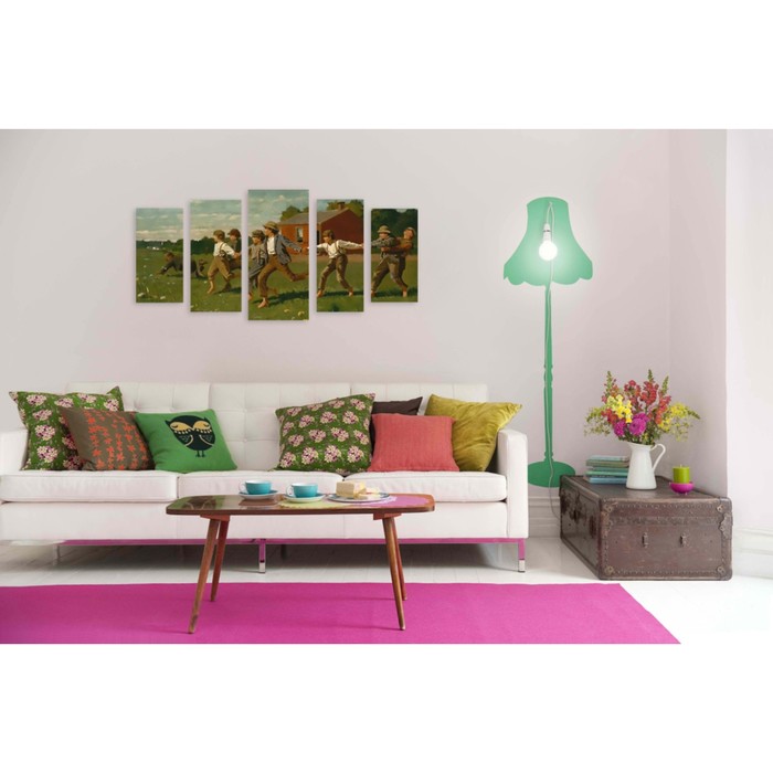 Модульная картина "Дети в деревне" 150*72 см