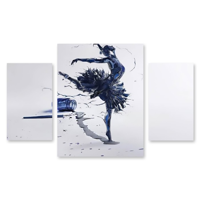 Модульная картина на стекле "Чернильный пируэт" 150*92 см