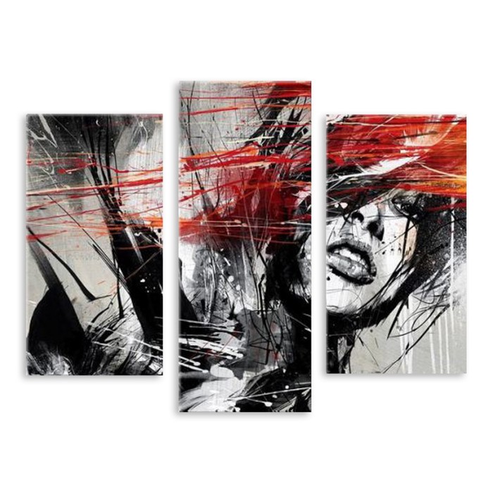 Модульная картина "Девушка в абстракции" 120*89 см