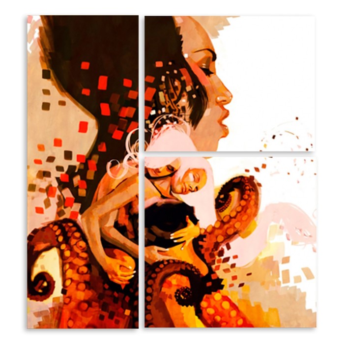 Модульная картина "Трое в одном" 150*98 см