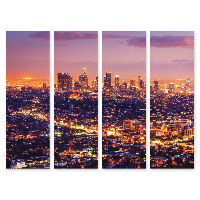 Модульная картина "Ночной город" 120*88 см