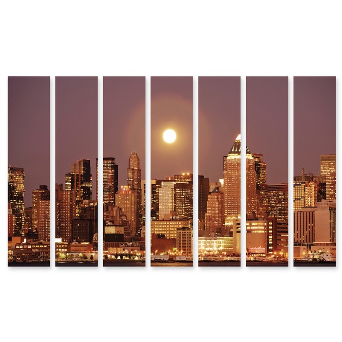 Модульная картина на стекле "Мегаполис" 90*50 см