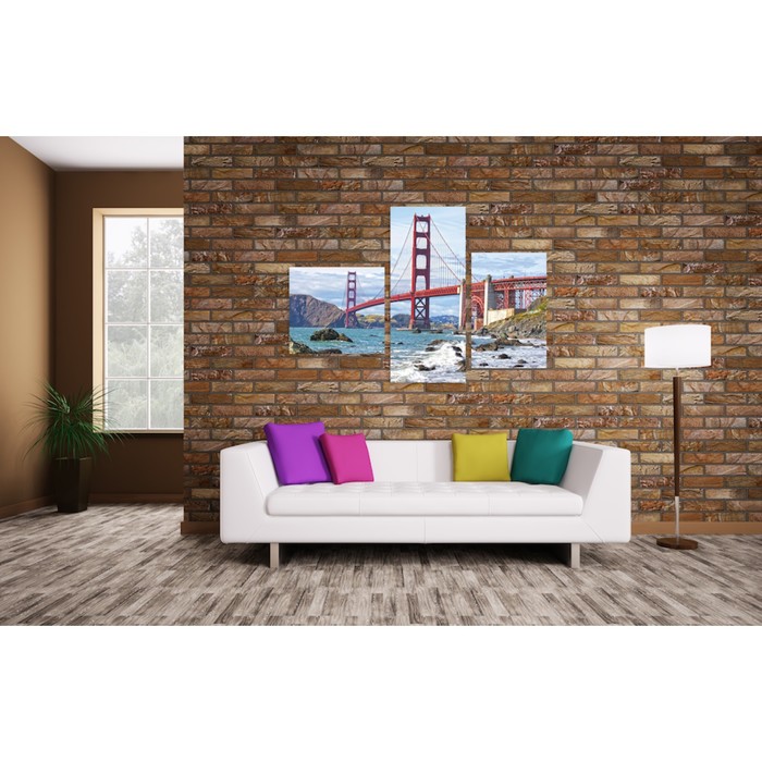 Модульная картина на стекле "Мост Золотые ворота" 150*102 см