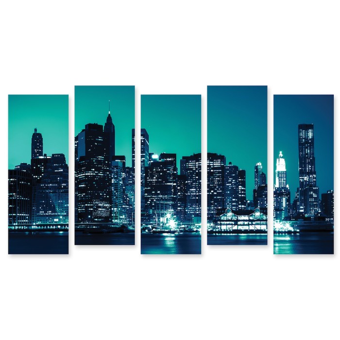 Модульная картина "Ночной город" 120*63 см