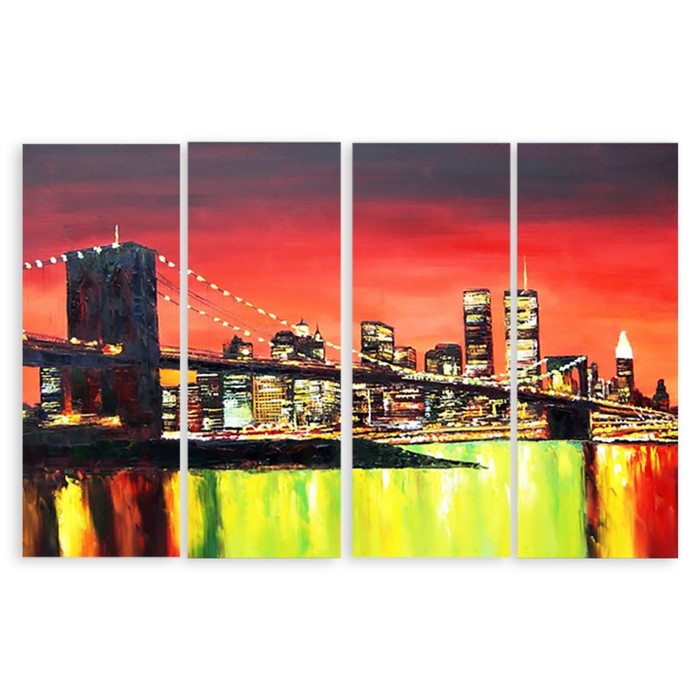 Модульная картина "Закат в мегаполисе" 90*57 см