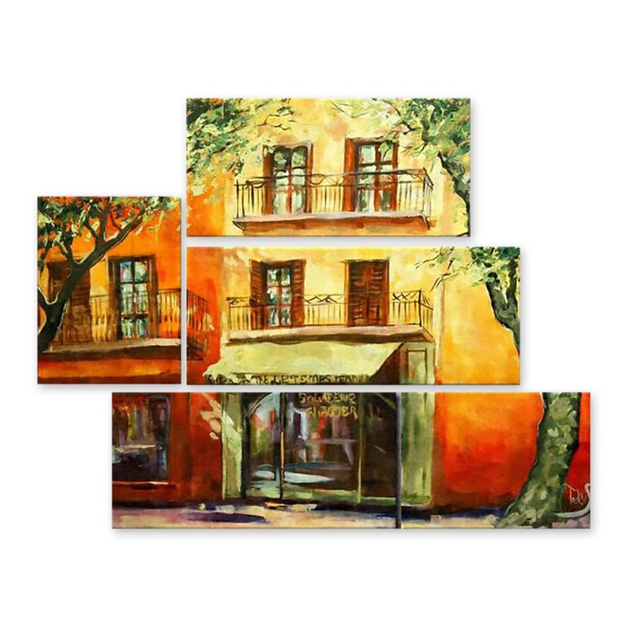 Модульная картина на стекле "Уютный магазинчик" 120*91 см