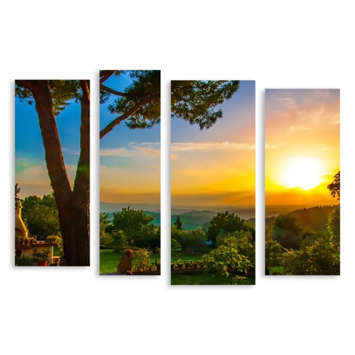 Модульная картина на стекле "Тоскана" 150*102 см