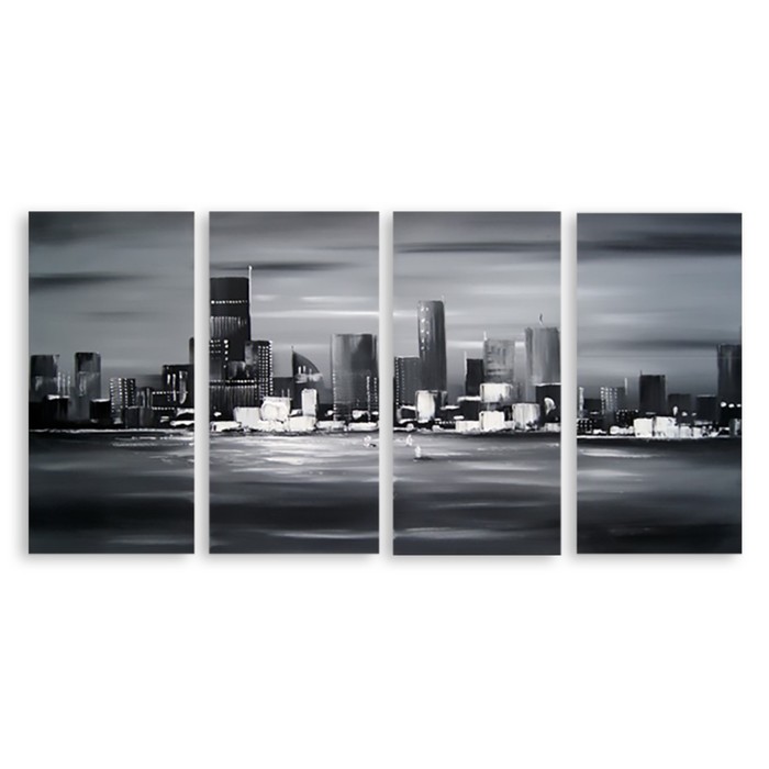 Модульная картина на стекле "Город мечты" 90*49 см