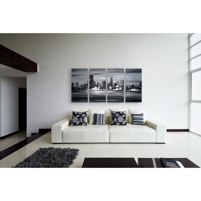 Модульная картина на стекле "Город мечты" 120*65 см