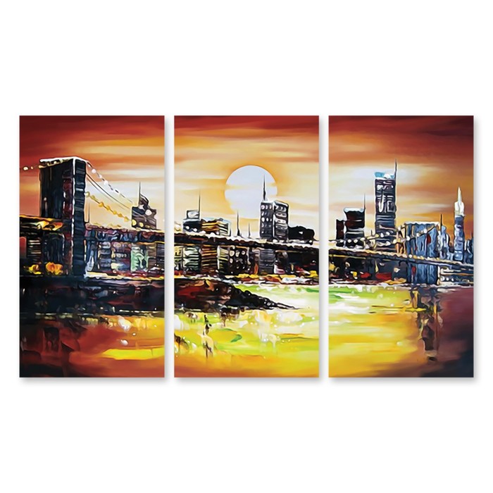 Модульная картина на стекле "Нью-Йоркский мост" 120*76 см