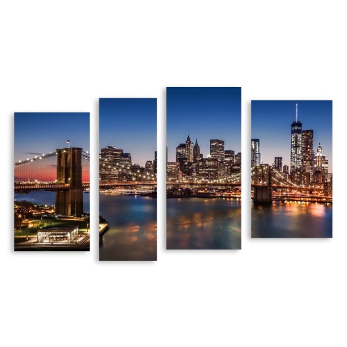 Модульная картина на стекле "Бруклинский мост" 150*85 см
