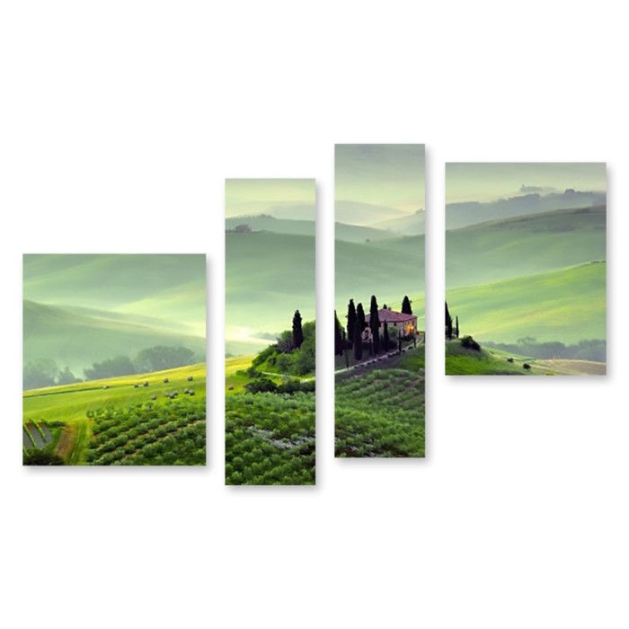 Модульная картина на стекле "Волшебная Тоскана" 150*90 см