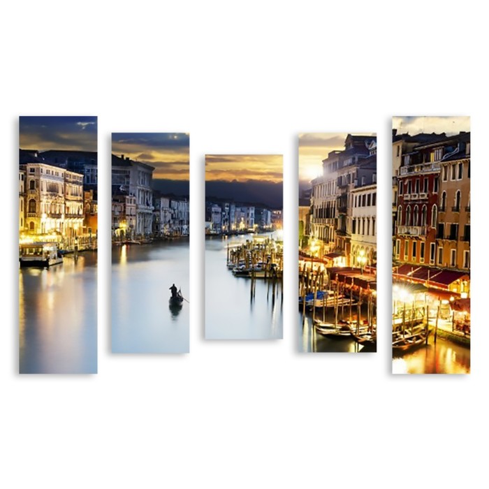 Модульная картина на стекле "По вечерней Венеции" 120*72 см