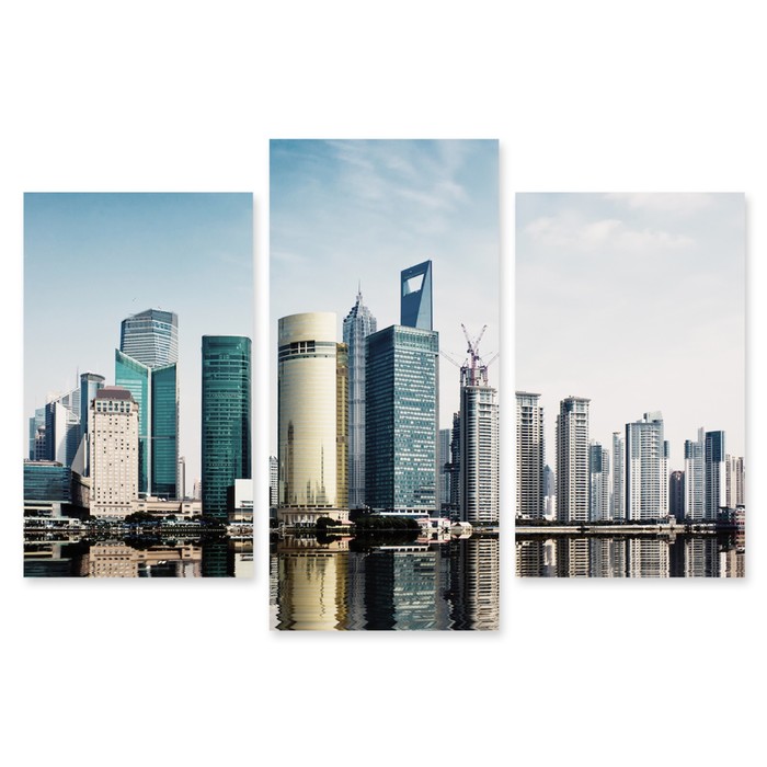 Модульная картина на стекле "Новый город" 120*80 см