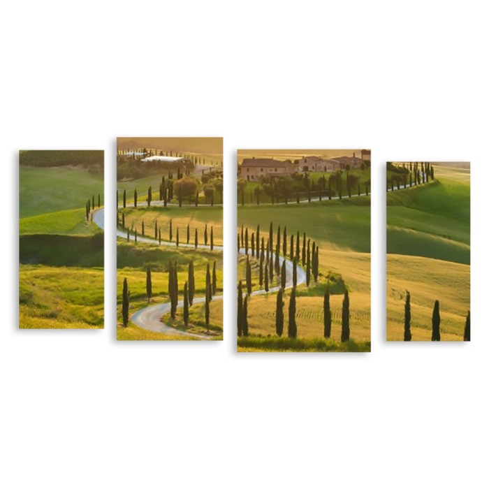 Модульная картина на стекле "Тоскана" 90*44 см