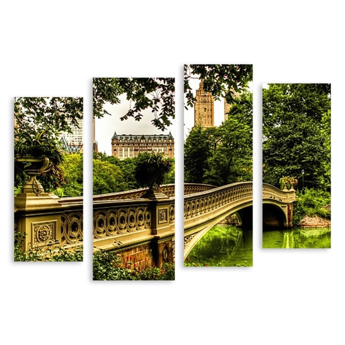 Модульная картина "Золотой мост" 90*63 см