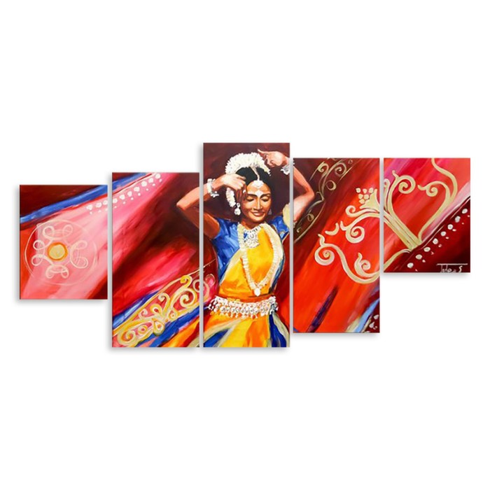 Модульная картина на стекле "Индианка" 120*61 см