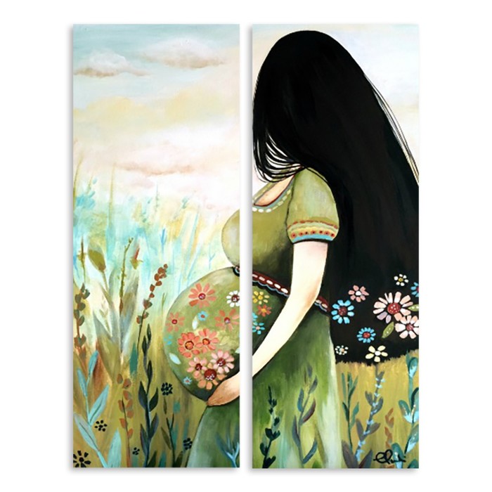 Модульная картина "Девушка-весна" 90*113 см