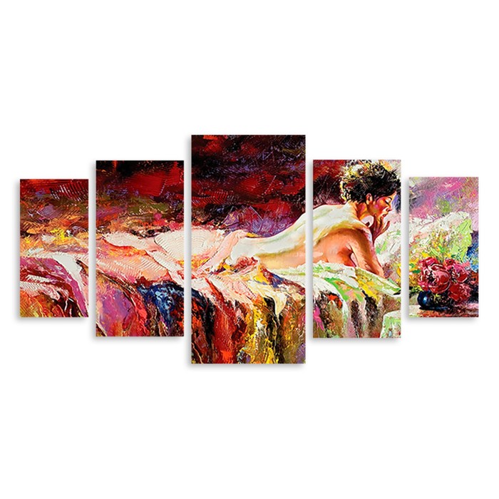 Модульная картина "Утро в постели" 150*73 см