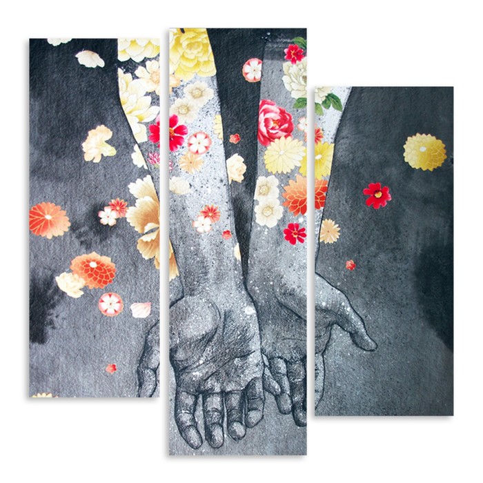 Модульная картина "Ладони" 120*120 см