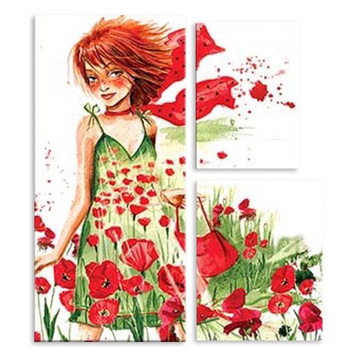 Модульная картина "Рыжеволосая" 90*67 см
